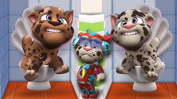 My talking tom 2 Vs talking tom toilet poop Sound /ios , Android / Gameplay Walkthrough (Outfit7) HD