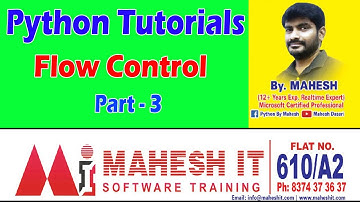Python Tutorials | Flow Control Part - 3 | Class - 12 | by Mahesh sir