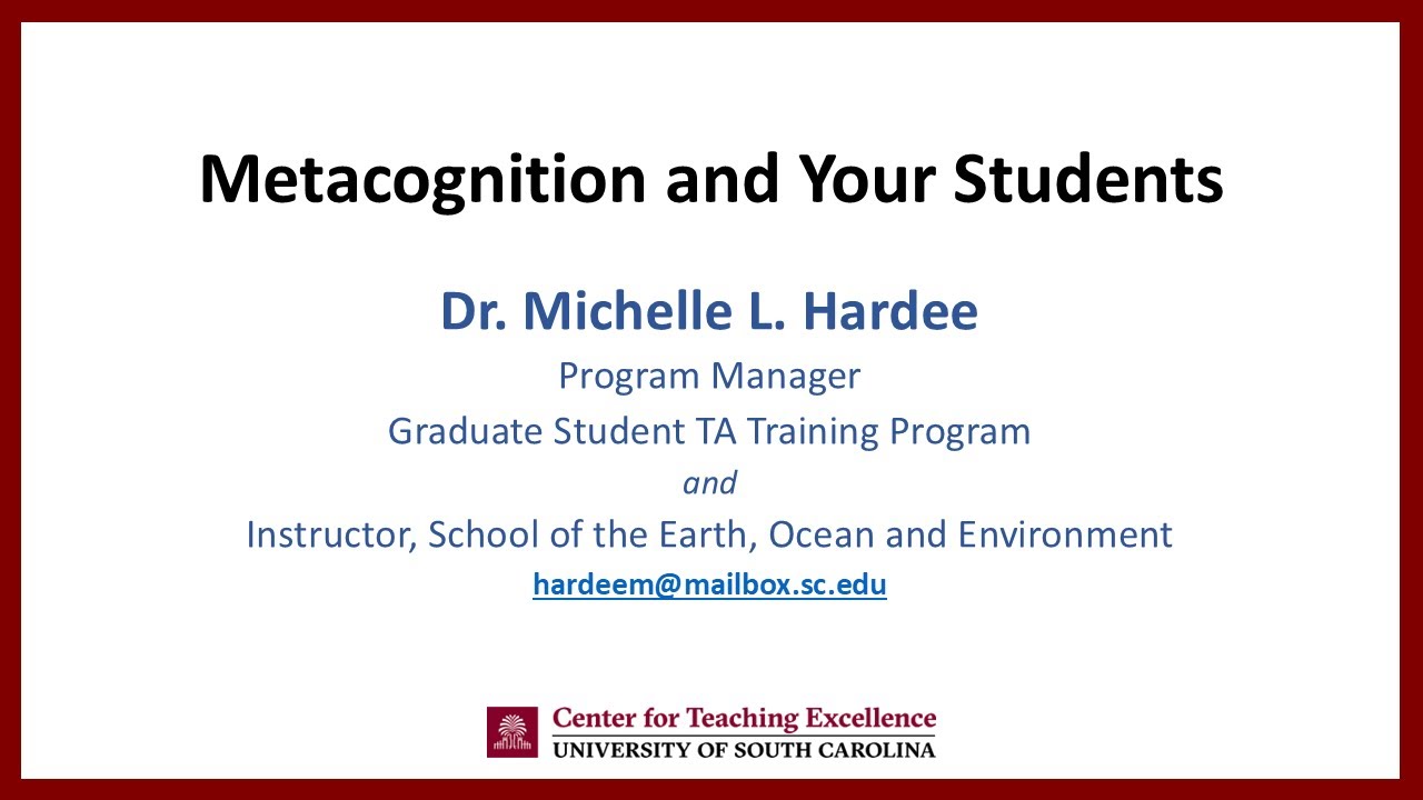 Metacognition and Your Students - YouTube