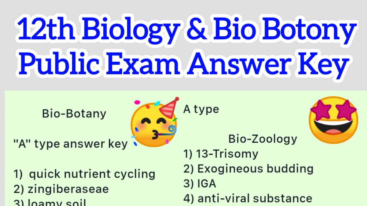 😑12th Botany Public Exam Full Answer key 2023 | 12th Botany Answer key ...