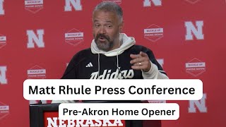 Huskers Head Coach Matt Rhule Previews Nebraska vs. Akron| Huskers Football Press Conference