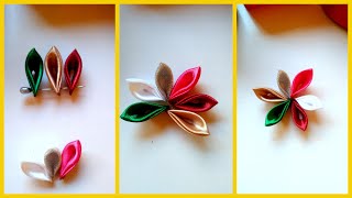 Amazing ribbon flower work hand  عمل أزهار من الساتان بطريقة سهلة