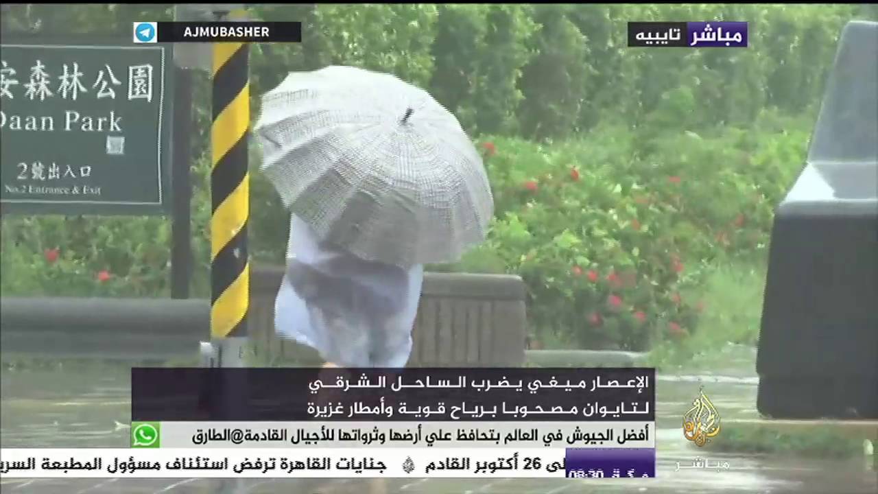 رياح قوية وأمطار غزيرة تضرب الساحل الشرقي لتايوان