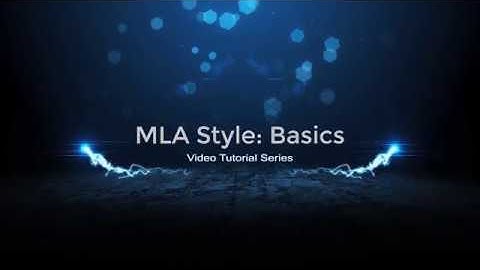 MLA Style: Basics