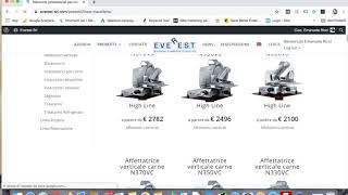 Come accedere all'area riservata e visualizzare il listino prezzi di Everest srl macchine alimentari