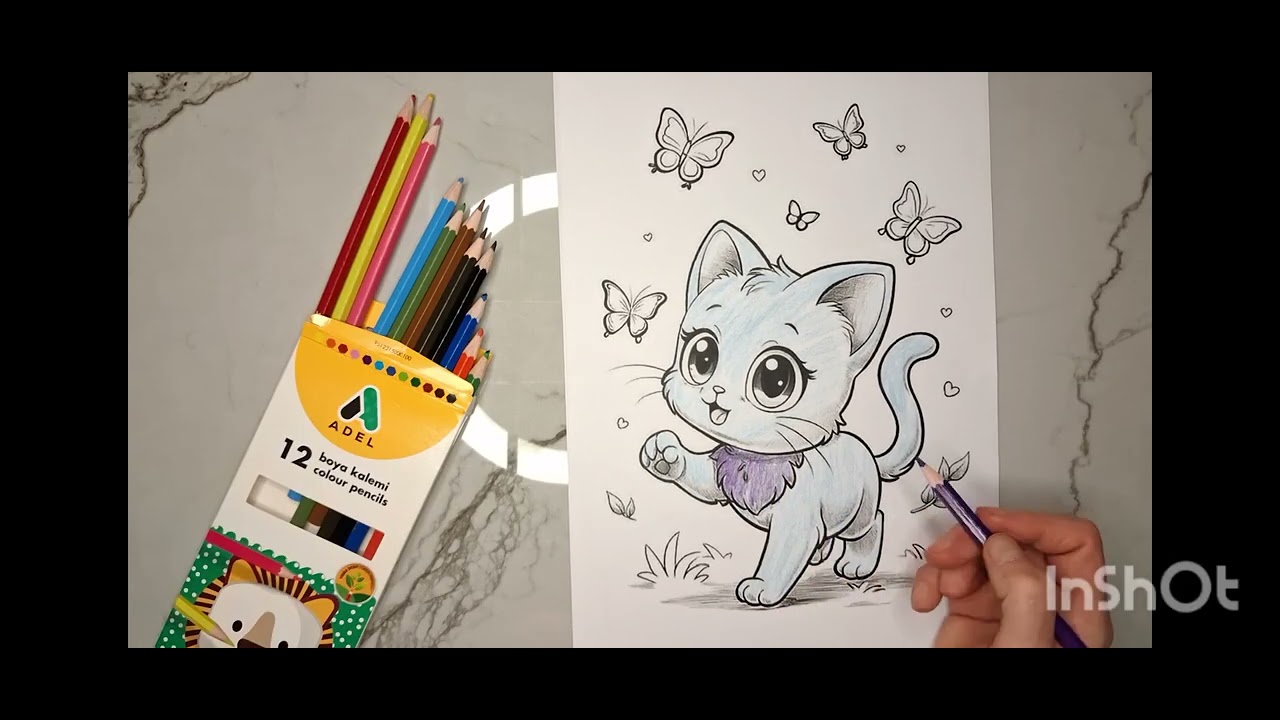 So Satisfying Coloring Art 🎨 Cute Cartoon Girl | Relaxing ASMR Sounds