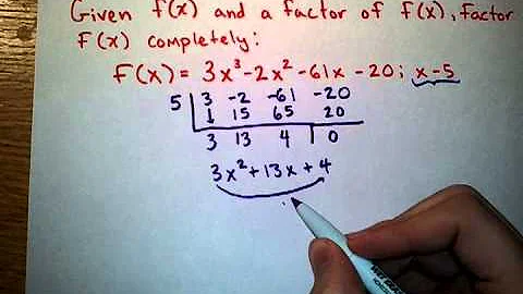 Factor Polynomials Using Synthetic Division