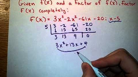 Factor Polynomials Using Synthetic Division