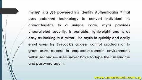 Biometric Iris Detection MYRIS Introduction For Access Control System