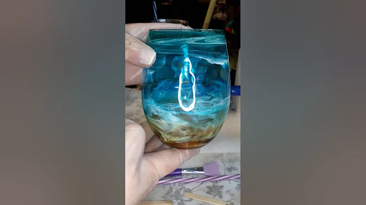 Dollar Tree epoxy beach wine glass