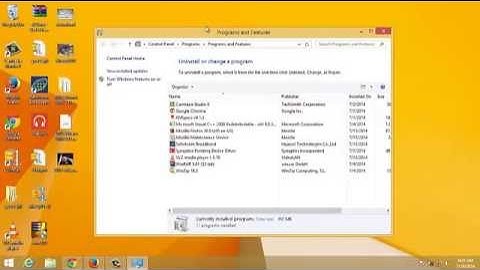 Uninstalling Google Chrome Windows 8