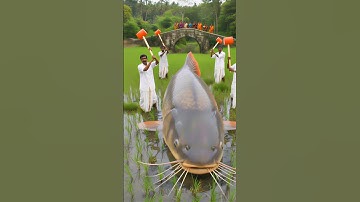 "The Monster Fish Entered the Paddy Fields" #fish #fishing #shortsfeed #wildliferescue