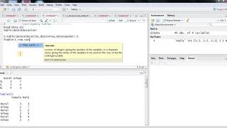 3R. Contingency Tables, n dimensional tables in R