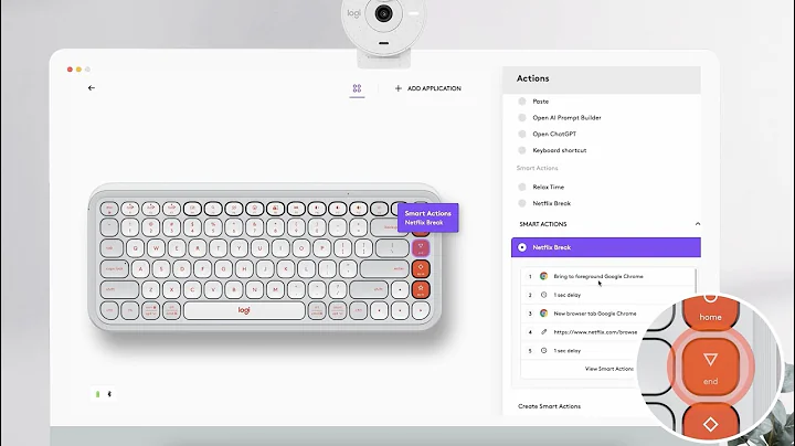 How to use Pop Icon Keys Action Keys for a quick Netflix break using the Logi Options+ App