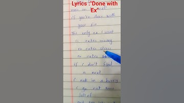 Thumbnail of Done With Your Ex song lyrics #lyrics #song #trendingsong #handwriting #youtubeshorts #shortfeed