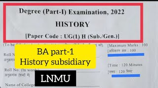 BA part-1 History subsidiary LNMU 2023||#history #lnmu #2023 BA part-1 History subsidiary LNMU 2023||#history #lnmu #2023