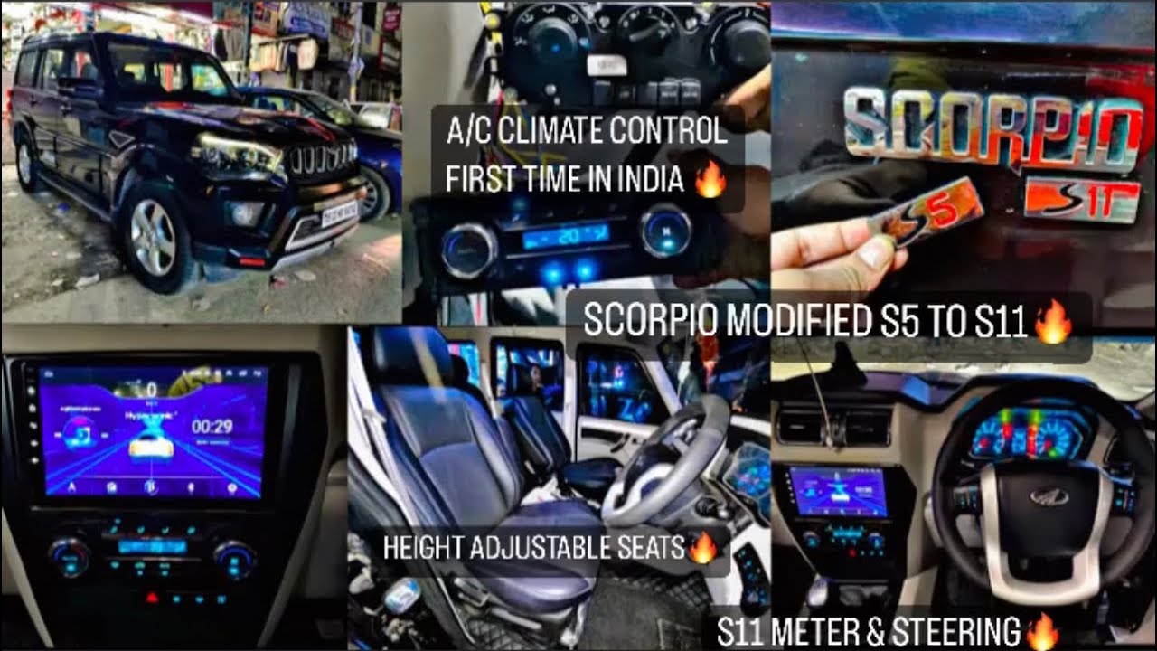 SCORPIO MODIFIED S5 TO S11 AC CLIMATE CONTROL IN S5 SCORPIO FIRST TIME