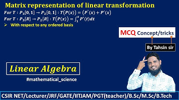 MCQ14 Matrix representation of Linear transformation examples, #linear_algebra #mathematical_science