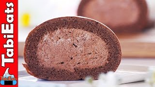 NO OVEN Chocolate Roll Cake (Swiss Roll Recipe)