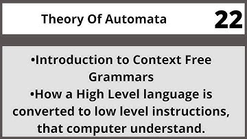 Introduction to Context Free Grammars | Theory of Automata in Urdu | Hindi CSC312 LECTURE 22