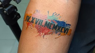 Roman numerals tattoo (colours) real time video by @ganesh_gaikwad46)