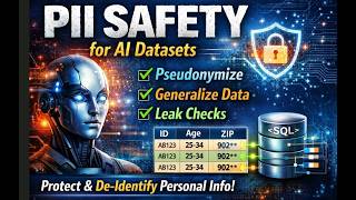PII Safety for AI Datasets (SQL Lab): De-Identify Data with Tokenization, Hashing & K-Anonymity