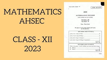 Mathematics AHSEC Class-12 2023 PYQ Question Paper