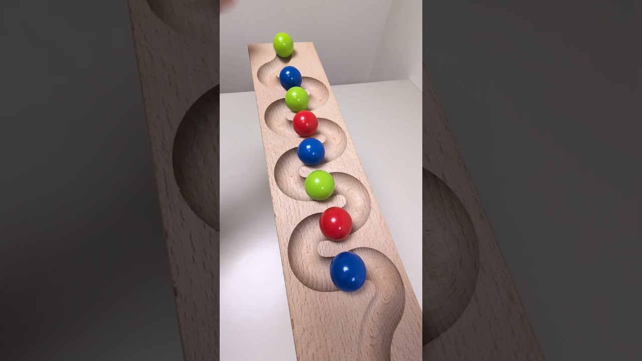 marble Run Race ASMR #303 Wooden Wave Course Colorful Marbles #marblerun #marblerunrace #asmr
