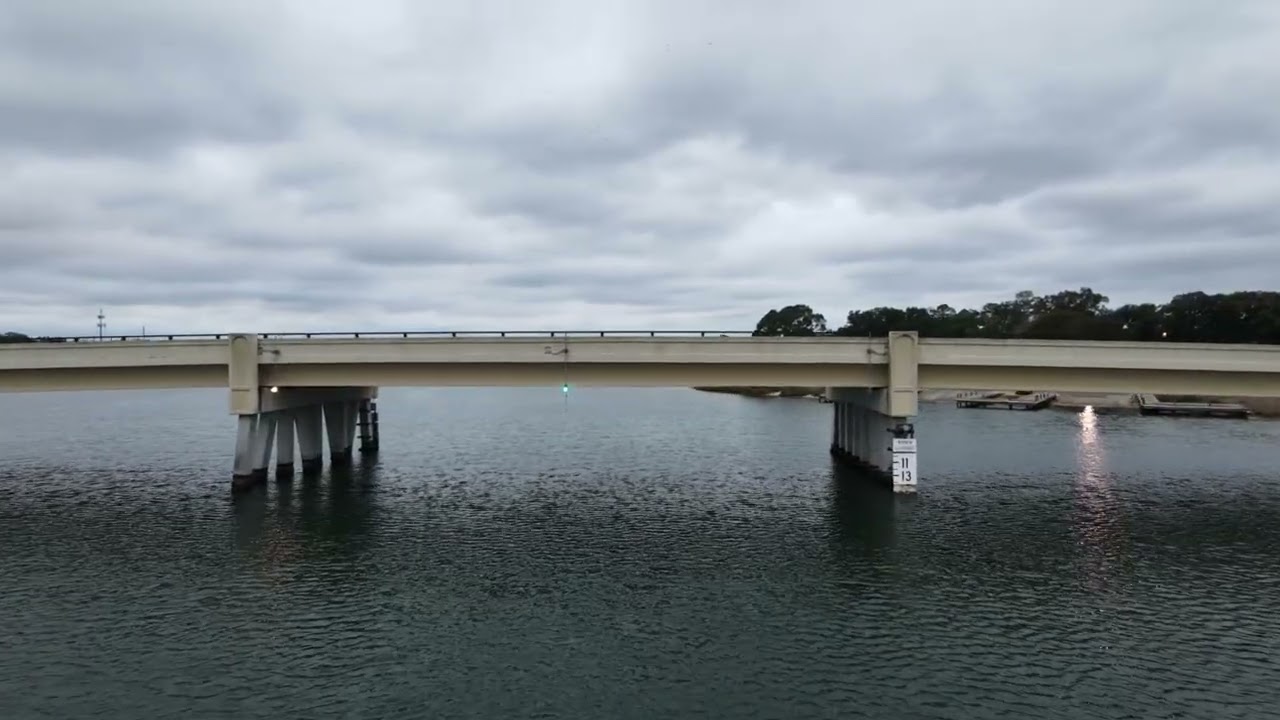 Navy Point Boat Ramp, Pensacola FL #drone #fpv #pelicans #water #bridge #flying #birds 
