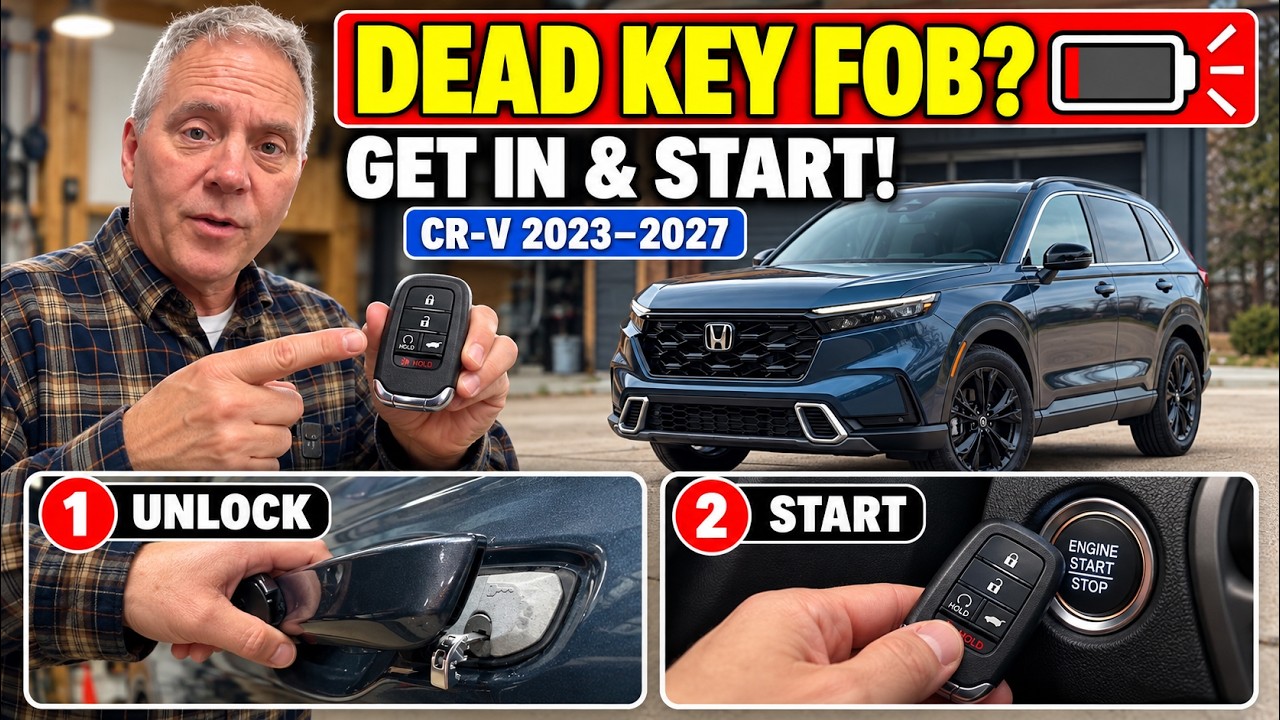 How To Unlock R Key Honda CR-V Key Fob Battery Dead? How to Unlock & Start Your Car - YouTube