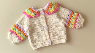 EASY CROCHET❤BİR GÜNDE HARİKA BİR HIRKA ÖRELİM ❤MUHTEŞEM OLDU❤Her Yaş İçin Ölçü Verdim Crochet✅