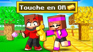 Minecraft mais tout ce que je touche se transforme en OR !