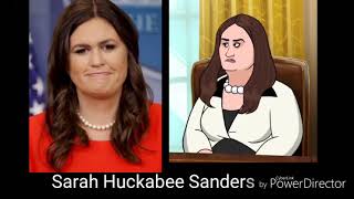 Our Cartoon President characters & real life counterparts
