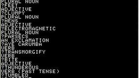 Mad Libs on Apple II