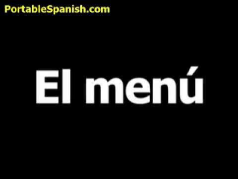 Spanish word for menu is el menú - YouTube