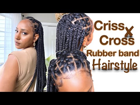 Criss Cross Rubber Band Knotless Passion Twist