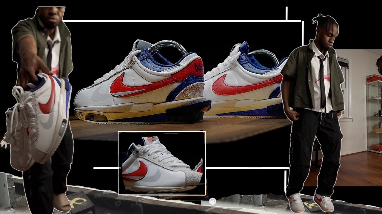 Nike X SACAI Cortez 4.0 HOW TO STYLE SACAI CORTEZ on feet - YouTube