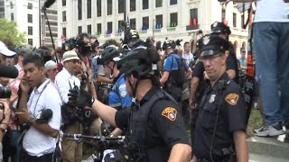 Police Beef up Security for Republican National Convention as Protesters Gather Outside