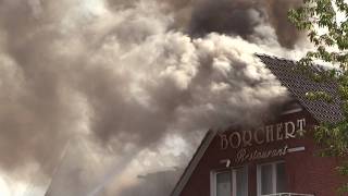 Flames destroy hotel - over 120 emergency personnel fight inferno
