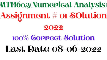 MTH603 Assignment 1 solution Spring 2022 |100% correct solution|with Solution file in Word Format