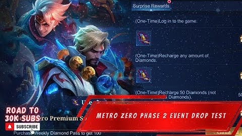 DROP RATE PHASE 2!! HOW TO GET "FREE" METRO ZERO SKIN IN RECHARGE PHASE 2 EVENT | MLBB