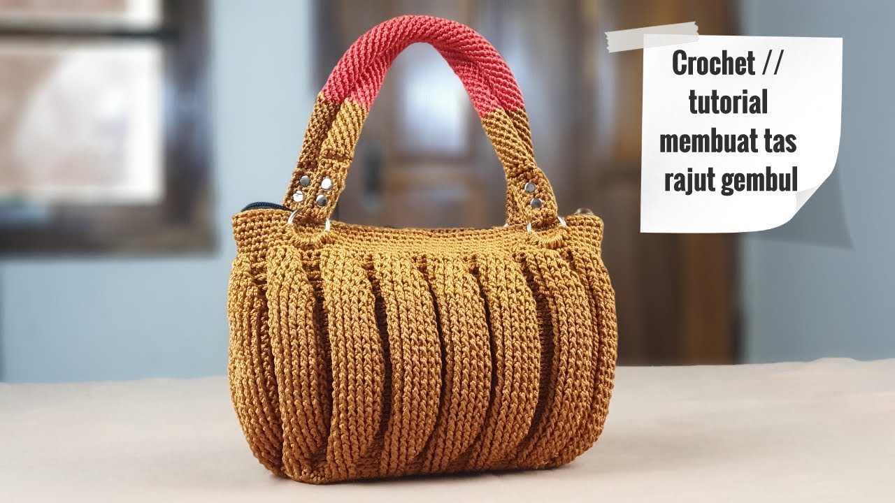 Crochet // tutorial membuat tas rajut gembul - YouTube