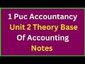 1st Puc Accountancy Unit 2 Theory Base Of Accounting Notes | #study #1stpuc#commerce #learning