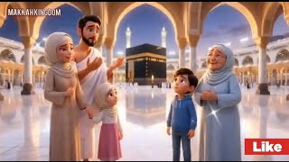 A beautiful 3D cartoon story of a family السفر to Makkah 🕋 and Madinah 🌿Don’t miss this video”🙂