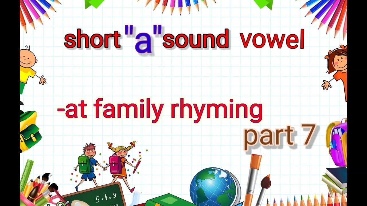 short A sound vowel rhyming words at family words YouTube
