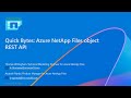Quick Bytes: Azure NetApp Files object REST API