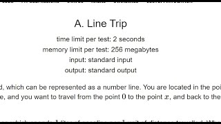 A. Line Trip ||Educational Codeforces Round 158 (Rated for Div. 2)
