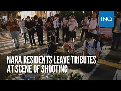 Nara residents place flowers for Shinzo Abe at scene where he was killed