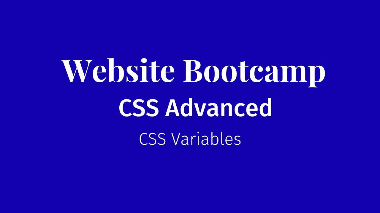 CSS Advanced - [4.1] CSS Variables - YouTube
