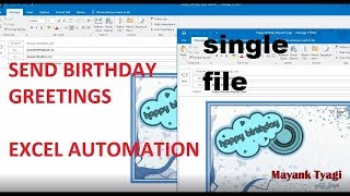 send birthday email using excel vba - single file - sample attached - vbatip#47